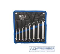 Double Ring Spanner Set, Extra Flat, 6-22 mm, 8 Pieces in Roll Bag - BGS 30300