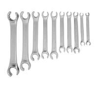Double Ring Spanner Set for Brake Lines and The Like, Open, DIN 3118 A | 10-Piece | Line Spanner Set no. 240 K | 8-32 mm | CRV | WGB