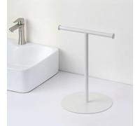 Double Rod Batoom Kitchen Towel Ra Desktop Stand Storage Toilet Paper Holder No Drilling Required, Milky White,single pole