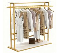 Double Rod Clothing Rack - Modern Metal Garment Display Stand for Retail - Versatile Floor Standing nizer for Shoes, Bags & Apparel Sto Solut