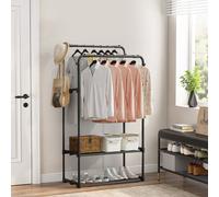 Double Rod Metal Clothes Rack, Freestanding Clothing Rail