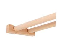 Double-rod Wooden Curtain Rod Support Bracket, Simple, Perforated Solid Wood Roman Rod, Side-mounted Flanged Silent Track, Bedroom(40cm(15.7in))