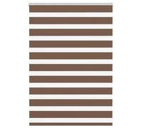 Double roller blind brown 110 x 100 cm, fabric width 105.9 cm, polyester zebra blind, clamping roller blind, no drilling, blackout and privacy protection, Klemmfix window blind for indoor use