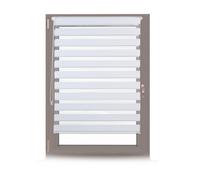 Double roller blind clamp-fix Translucent Opaque Shades Adjustable White