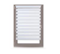 Double roller blind clamp-fix Translucent Opaque Shades Adjustable White