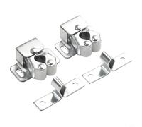 Double Roller Catch Stainless Steel Cupboard Cabinet Door Latch Gripper Lock with Brass, Zinc, Silver, Gold, Green Bronze, Red Bronze Finish Options for Motorhome Caravan Boat RV (Silver)