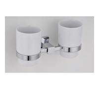 Double Round Glass Tumber with Square Frame Holder