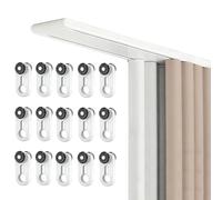 Double Row Aluminum Ceiling Mount Curtain Track, Heavy Duty Room Divider System for Bedroom & Hotel, 4.4m with Silent Glides (White) - Perfect for Windows & Spaces