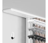 Double Row Aluminum Ceiling Track 0.8m6m Quiet Sliding Curtain Rail with Mute Rollers Ideal Room Divider for Living Room & Bedroom (White 5.30m)