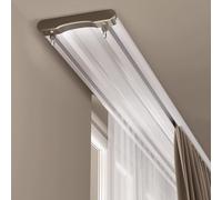 Double Row Aluminum CeilingMounted Sliding Rail Track Silent Indoor Curtain Rails Smooth Push & Pull System Various Sizes for Room Dividers Living Room & Bedroom (2.7m / 8.6ft)