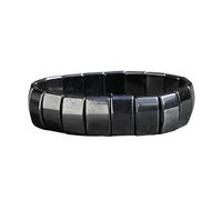 Double Row Black Stone Beaded Bracelet Half Moon Tiger Eye Bead Ethnic Style For Men Women(Color4)