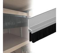 Double Row Brush Weather Stripping H U Types/Aluminum Alloy Base Brush Blocker with Screw Fixing 5 Pack/Detachable Door Bottom Sweeper Strip(D-H-,H 100 MM)