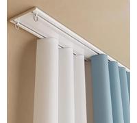 Double Row Ceiling ain Track 3.319.7ft Sliding Rail System with Rolling Hoo White Room Divider for Bedroom Ceiling Mount 4.1m/13.5ft