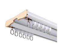 Double Row Ceiling ain Track Rail Aluminum Drapes for Bedroom Living Room Hospital - Easy Install 3.3ft to 22.3ft (White 3.2m/10.5ft)