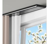 Double Row Ceiling Curtain Track, Modern Sliding Curtains Tracks Mount Top Mount Slide Curtain Rail for Studio Apartment Hospital Shared Bedroom White Grey(Black,5.3m(17.4ft))