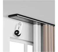 Double Row Ceiling Mounted Curtain TrackHeavy Duty Silent Sliding Rails for Room Divider Curtains in Bedroom Living Room HospitalBlack 1.4/3ft