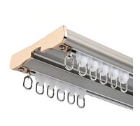 Double Row Ceiling Track 8.2FT Gray Metal Sliding Rail with Quiet Rollers Perfect for Window Room Dividers Bedroom & Living Room Decor