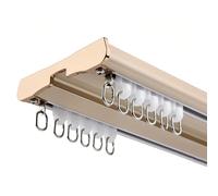 Double Row Ceiling Track Metal Sliding Rail with Silent Rollers for Window Room Divider Bedroom & Living Room 80cm (2.62FT) Easy Mounting & Durable Design