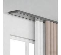 Double Row Ceiling Track System with Silent Strip & Hidden Pulley - 2.7m Aluminum Alloy Ceiling Mount for Living Room Bedroom Hospital Room Divider (Grey)