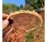 Double Row Crystal Headband, Hair Hoop, Metal Headbands, Hair Accessories with Natural Stones, Headband, Gemstone Hair Accessories, Headpiece for Women, Girls, Christmas, Yellow B