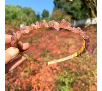 Double Row Crystal Headband, Hair Hoop, Metal Headbands, Hair Accessories with Natural Stones, Headband, Gemstone Hair Accessories, Headpiece for Women, Girls, Christmas, Pink B