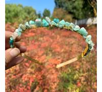 Double Row Crystal Headband, Hair Hoop, Metal Headbands, Hair Accessories with Natural Stones, Headband, Gemstone Hair Accessories, Headpiece for Women, Girls, Christmas, Green C