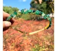 Double Row Crystal Headband, Metal Headbands, Hair Accessories with Natural Stones, Headband, Gemstone Hair Accessories, Headpiece for Women, Girls, Christmas, Green