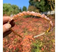 Double Row Crystal Headband, Metal Headbands, Hair Accessories with Natural Stones, Headband, Gemstone Hair Accessories, Headpiece for Women, Girls, Christmas, Dark Pink