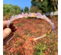 Double Row Crystal Headband, Metal Headbands, Hair Accessories with Natural Stones, Headband, Gemstone Hair Accessories, Headpiece for Women, Girls, Christmas, Purple