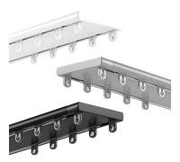 Double Row Curtain Track 1PCS ceiling rods for curtains 0.5/1.2/2.85/3/3.65/4.5/5.6/8/10m Sliding Curtain Rail rieles para RV Windows Privacy Bedroom(Black,3.45(m))