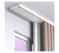 Double Row Curtain Track Ceiling Mounted, Heavy-Duty Sliding Curtains Rails, Curtain Rod, Silent Curtains Tracks, Room Divider For Bedroom Living Room(White1,2.3m/7.5ft)