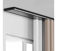 Double Row Curtain Track, Perforated Aluminum Room Divider Ceiling System for Curtains & Valances, Easy Installation, Durable & Smooth Sliding