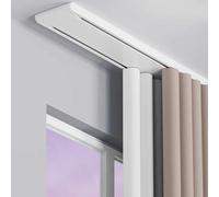 Double Row Curtain Track Silent Curtain Track Heavy Duty Drop Ceiling Curtain Track for Curtains-Room Divider for Living Room Bedroom Hospital Easy Install(White,1m(3.3ft))