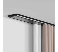 Double Row Curtain Track Silent Curtain Track Heavy Duty Drop Ceiling Curtain Track for Curtains-Room Divider for Living Room Bedroom Hospital Easy Install(Black,2m(6.6ft))