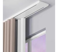 Double Row Curtain Track Silent Heavy Duty Drop Ceiling Window Curtain Rod for Living Room Bedroom Room Divider Ceiling Mount Curtains Rail Conjoined Double Track(White,4.9m(16.1ft))