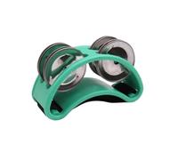 Double-row foot-bell drum， 2 Pcs Elliptical Drum Companion Hand Foot Jingle Tambourine Percussion Instruments Multicolor(Green)