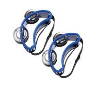 Double-row foot-bell drum， Blue Foot Tambourine Percussion With Elastic Strap 2 Pcs 10.00X6.00X4.00cm Jingle Bells