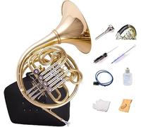 Double Row Horn, Optional In One, Four Keys In B-F, Brass Body For Musical Instruments, Hand Polished Inside, Suitable For Beginners And Professionals, Storage Bag And Cleaning Kit Included,