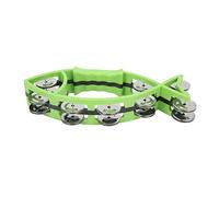 Double Row Jingles Kids Percussion Instrument Non Toxic Flat Double Row Nursery Early Education (Green)