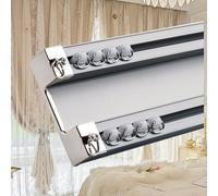 Double Row Silent Ceiling Track for Curtains Heavy Duty Aluminum Rail 510cm Length Perfect for Bedroom Living Room Hotel Grey Color