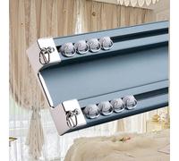 Double Row Silent Curt Track Heavy Duty Aluminum Ceiling Rail for Bedroom Living Room Hotel Easy Install 315cm Blue Smooth Gliding Curtains