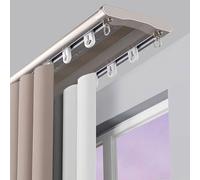 Double Row Sliding Curtain Track Rail - 6'/8'/10'/12'/15' Room Divider Ceiling Mounted Easy Installation for Bedroom Living Room Hospital - Gold 4.2m/13.8ft