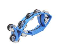 Double Row Tamborine Fish Shape Tambourines for Adults Held Percussion, for Music Teaching, Music Lessons Metal Jingles Hand Drum(Blue)