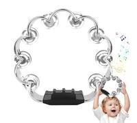 Double Row Tambourine,Plum Blossom Shaped Hand Held Drum with Double Row - Hand Held Percussion Drum, Musical Instrument, Educational Toy for Kids