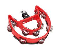 Double Row Tambourines, Crisp Sound Hand Tambourine Wear Resistant Easy Operation Low Noise with Locking Bracket for Entertainment for Performance