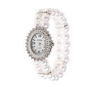 Double Row Women's Quartz Watches Luxury Casual Ladies Pearl Jewelry Steel Alloy Wristwatch Crystal Clock Ankle Bracelets for Teen Girls