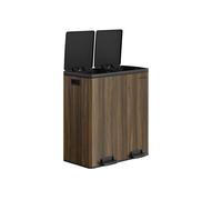 Double Rubbish Bin, Dark Walnut
