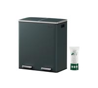 Double Rubbish Bin, Grey