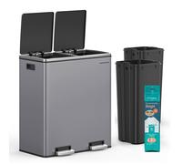 Double Rubbish Bin, Slate Grey