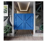 Double Saloon Door Solid Wood with Hinges Café Style 2 Panel Entry Door for Kitchen Living Room Office Blue W70*H90cmElegant & Durable Design